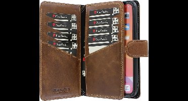 iPhone 11 Pro Max Bookcase hoesje - Pierre Cardin - Effen Bruin - Leer
