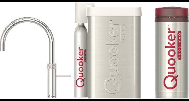 Quooker Fusion round met PRO3 boiler en CUBE reservoir 5-in-1 kokend water kraan Chroom