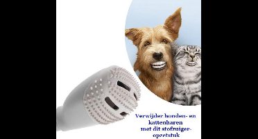Verwijdert honden- en kattenharen met dit opzetstuk