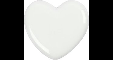 Hart, afm 6,5x6,5 cm, wit, 20 stuks