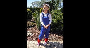 Party Tuinbroek Korenblauw Kinderen Premium - Maat 140