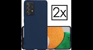 Hoesje - 2 Stuks - Geschikt voor Samsung Galaxy A52s 5G - Sterk & Shockproof - Case Siliconen - Back Cover - Telefoon Hoes - Donkerblauw