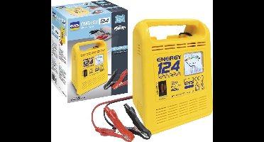 Gys Energy 124 Lader met testfunctie voor 12V accu's Geel