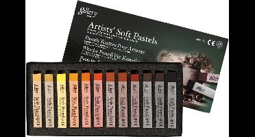 Gallery Soft Pastel Set, dikte 10 mm, l: 6,5 cm, bruin, bruintonen, 12stuks