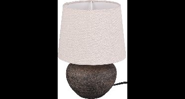 LED Tafellamp - Torna Leau - E14 Fitting - Rond - Mat Bruin - Keramiek