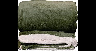 Unique Living Lars - Fleece - Plaid - XL - 220x240 cm - Deep Green