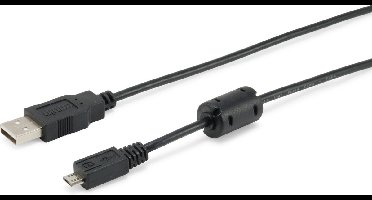 Equip 128596 USB-kabel 1 m USB 2.0 USB A Micro-USB B Zwart