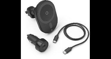 Hama Draadloze Oplader FC15 - MagCharge - Auto - Geschikt voor Iphone 12 en 13 - Zwart