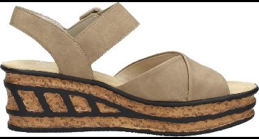 Rieker Sandalen met hak beige Synthetisch - Dames - Maat 41