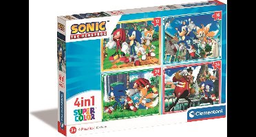 Clementoni - Puzzel 4-in-1 - Sonic de Egel - Kinderpuzzel - Vanaf 3 jaar