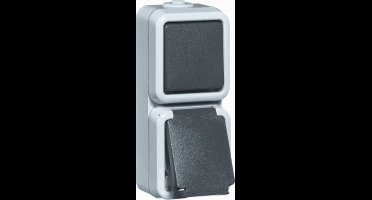 Peha Combischakelaar Contactdoos Waterdicht IP54 Grijs - 00307611 - E3MG6