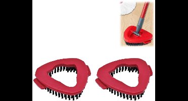 2 stuks - dweildoek - Mop Pad - Vervanging voor Vileda Mopkoppen - Draaiende Mopkop - Driehoekig - Reinigingsvervangingsaccessoires - Rood