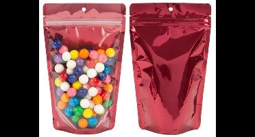 Stazakken Transparant/Rood 13x7,9x20,6cm | 113 gram (100 stuks)