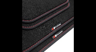 Perfect Passende Velours Vloermatten voor Toyota RAV4 4 (2013-) - Exclusief Design met Rode Rand