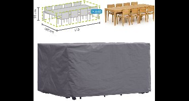 Perel Buitenhoes voor tuinset, grijs, rechthoekig, 310 cm x 180 cm x 95 cm