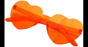 New Age Devi- Feest-zonnebril - Hart- Hippie - Zomer- Donker Oranje