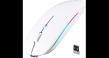 Ntech - Muis Draadloos - Draadloze Muis Laptop Wit - Bluetooth Muis Draadloos - Ergonomisch - Laptop en gaming - Extra Stil