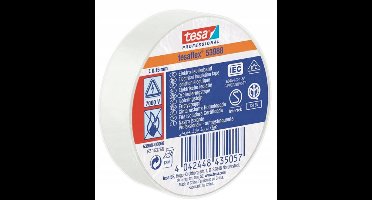 Tesa Flex PVC Isolatietape 15mm x 10m Wit - Hoge Kwaliteit