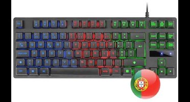 Compact Gaming Toetsenbord Met Rainbow Verlichting en Antighosting