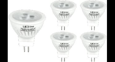 LED line PRIME LED Spot GU4 MR11 - 3W (vervangt 30W) - 330lm - Ø35mm - 12V - Energiezuinig - 5 stuks