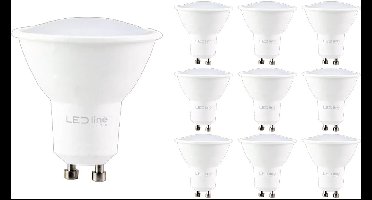 LED line LED Spot GU10 - 7W (vervangt 40W) - 600lm - Ø50mm - 230V - Energiezuinig - 10 stuks