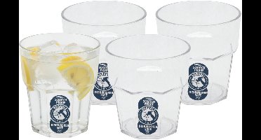 Excellent Houseware waterglas stapelbaar - 4x - 275 ml - onbreekbaar kunststof - herbruikbaar - waterglazen