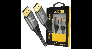 DisplayPort 1.4 Kabel 2m 8K 240Hz DSC G-Sync FreeSync Verguld