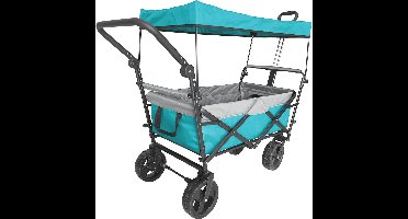 Vedes bolderkar outdoor opvouwbaar met dak en UV-bescherming petrol.
