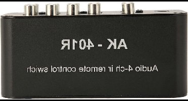 Allecta - Multifunctionele 4-kanaals AV-schakelaar met aluminiumlegering - Stereo schakelaarkiezer met afstandsbediening