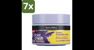 7 x John Frieda – Haarmasker – Violet Crush Purple Toning – Neutraliseert gele tonen – 250 ml - Koffiezetapparaat