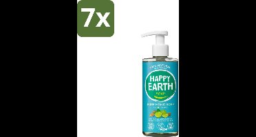 7 x Happy Earth – Handzeep – 100% Natuurlijk Cedar Lime – 300 ml - Natuurlijke Handzeep - Vegan Handzeep - Antibacteriële Handzeep - Ceder Lime Handzeep - Handzeep Met Essentiële Oliën