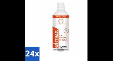 24 x Elmex – Mondspoeling – Anti-Cariës – 400 ml - Tandspoeling Tegen Gaatjes - Fluoride Mondspoeling - Anti-cariës Mondspoeling - Gebitsverzorging - Tandenborstel Aanvulling