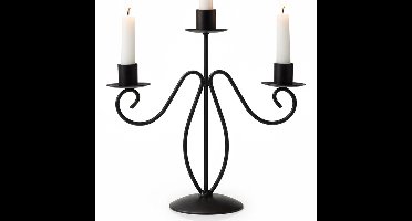 Kandelaar Zwart 3-Armige - Kaarsenhouder - Kaarsenstandaard - Decoratie