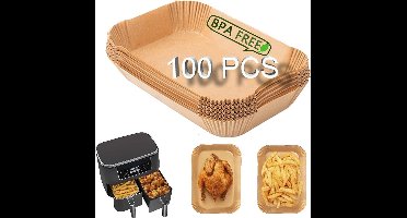 Bakpapier geschikt voor airfryers, 100 vellen; geschikt voor Ninja airfryers, 7,5-10 liter AF300EU, AF400EU, Princess en dual-zone modellen.