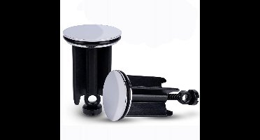 Gigicial Verchroomde afvoerplug - ABS kunststof gootsteenplug - gootsteenhaarfilter, universele diameter 40 mm - 2-pack - Keuken & Badkamer Zwart