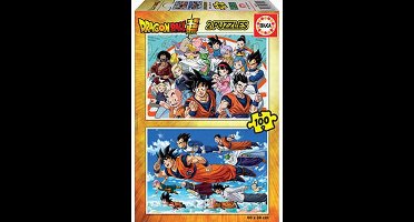 Educa puzzel Dragon Ball 2x100 stukjes kinderpuzzel stripfiguren.