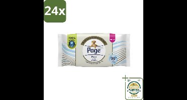Page – Vochtig Toiletpapier – Puur – 38 doekjes - Voordeelverpakking - 24 stuks - 100% doorspoelbaar toilet papier - Plasticvrij toilet papier