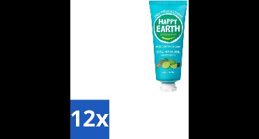 Happy Earth – Deodorant Cream – 100% Natuurlijk Cedar Lime – 40 ml - Voordeelverpakking - 12 stuks