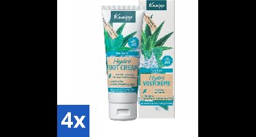 4 x Kneipp - Voetcrème - Hydro Care - Menthol, Aloe Vera & Watermunt - 75 ml - Voetencreme - Verfrissende Creme - Hydraterende Creme - Menthol Creme - Aloë Vera Creme
