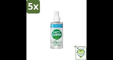 5 x Happy Earth – Deodorant Just-Add-Water Spray – 100% Natuurlijk Unscented – 100 ml - Grootverpakking - Natuurlijke Deodorant - Geurloze Deodorant - Aluinsteen Deodorant - Duurzame Deodorant - Waterdeodorant