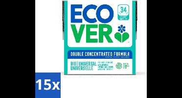 Ecover - Waspods - Universeel - Geconcentreerde formule - 34 wasbeurten - Bulkverpakking - 15 stuks