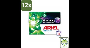 Ariel - 4in1 Wasmiddel Pods - Revitablack - 15 Pods - Voordeelverpakking - 12 stuks - Wasmiddel pods - Zwarte kleding