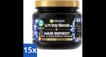 Garnier - Loving Blends Magnetic Charcoal - Haarmasker - Droge Lengtes - 340 ml - Bulkverpakking - 15 stuks