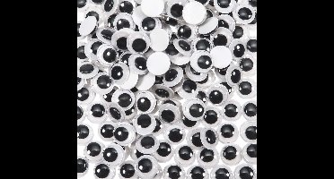 300 stuks Zelfklevende Wiebelogen Rond 10 mm Zwart Wit Kunststof DIY Ambachten Knutselen Scrapbooking - Speelgoed Accessoires