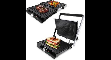 RVV® Contactgrill met uitneembare platen - Contactgrill - Multi grill - Zwart - ‎35cm x 33cm x 11cm