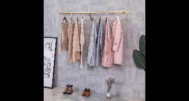 Grote Industriële Pijp Kledingrek met Plank voor Wandmontage