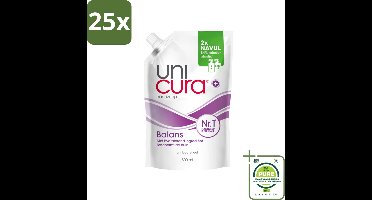 25 x Unicura – Vloeibare Handzeep Navulling – Balans – 500 ml - Grootverpakking - Handzeep - Antibacterieel - Zeepnavulling - Huidbescherming - Handen Reinigen