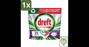 1 x Dreft Platinum Plus - Vaatwascapsules - Deep Clean Boosted - Fresh Herbal Breeze - 25 Afwasbeurten - Vaatwascapsules - Vaatwas - Diepe Reiniging - Glans - Frisse Geur