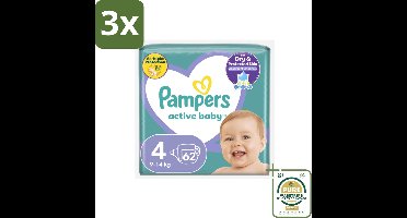 3 x Pampers – Luiers – Active Baby Maat 4 (9-14 kg) – 62 Luiers - Grootverpakking - Koffiezetapparaat - Koffiezetapparaat - Koffiezetapparaat