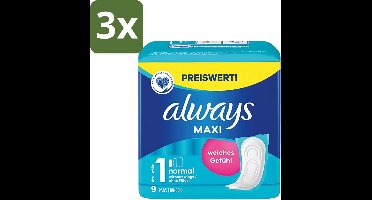 Always Maxi - Maandverband - Maat 1 - Normal - 9 Pads - Bulkverpakking - 3 stuks